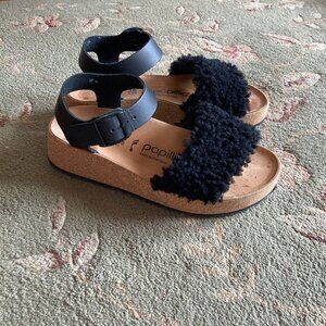 Glenda Natural Leather/Shearling in Teddy Black